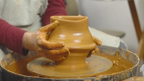Potter makes a jug Stock Footage 108211823