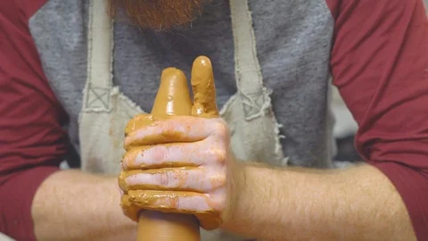 Potter makes a jug Video stock 110840831