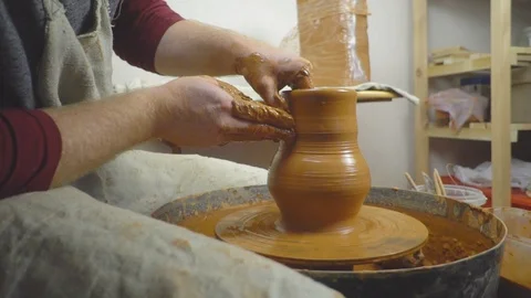 Potter makes a jug Stock Footage 115173525