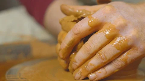 Potter makes a jug Stock Footage 115773235