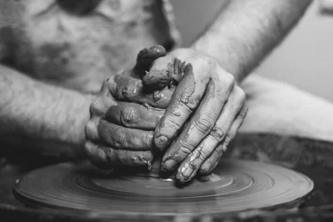 Potter makes a jug Stock Photos