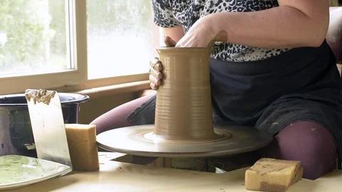 The potter makes a vase Stock Footage 97778187