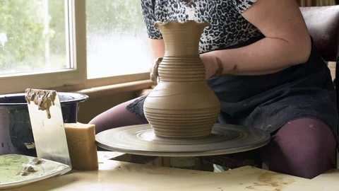 The potter makes a vase Stock Footage 97778874