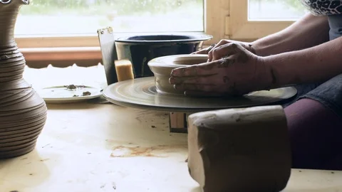 The potter makes a vase Stock Footage 97779226