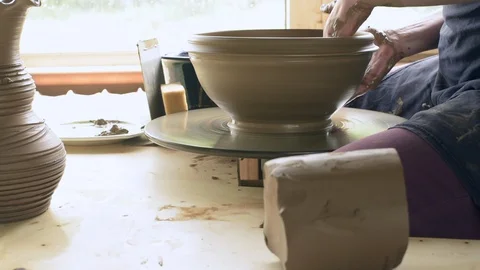 The potter makes a vase Stock Footage 97779880