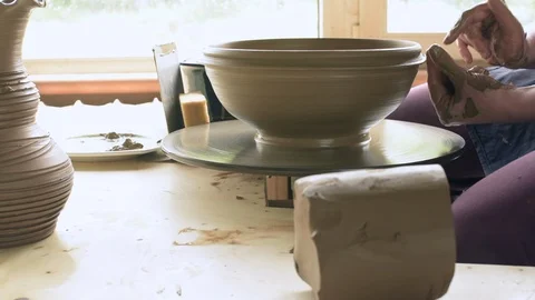 The potter makes a vase Stock Footage 97780260