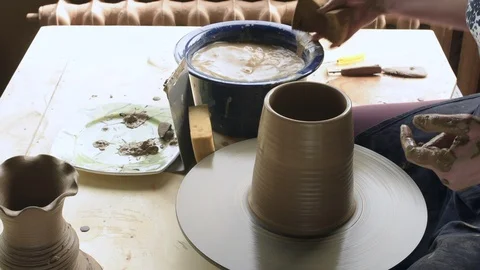 The potter makes a vase Stock Footage 97780327