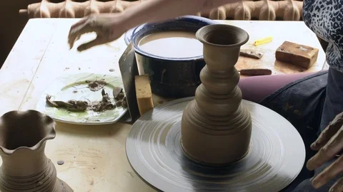 The potter makes a vase Stock-Footage 97780556