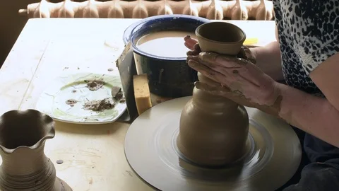 The potter makes a vase Stock Footage 97780963