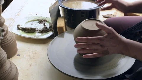 The potter makes a vase Stock Footage 97781170