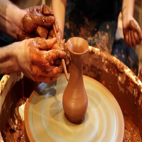 Potter making ceramic vase Stock Footage 69720237