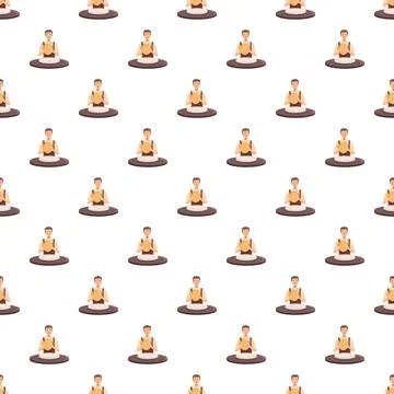 Potter man working on pottery wheel seamless pattern Stock Illustration