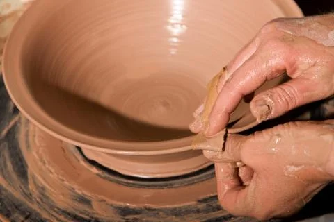 Potter Shaping Clay Stock Photos