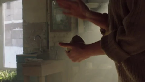 Potter Is Shaping Piece of Clay Stock Footage 163927337