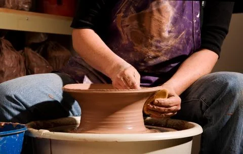 Potter at the Wheel Stock Photos