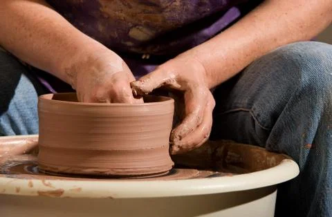Potter at the Wheel Stock Photos