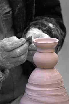 Potter at work Stock Photos