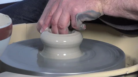 Potter working with clay Video stock 58783553