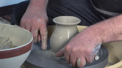 Potter working with clay Video stock 58783987