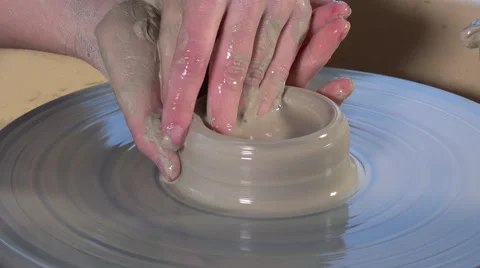 Potter working with clay Video stock 58784203