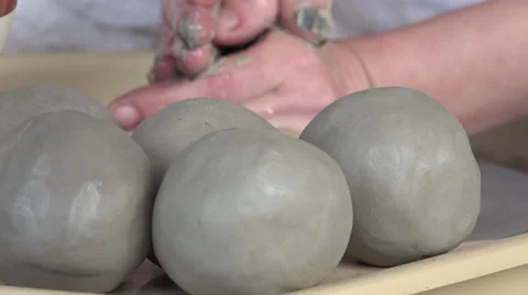 Potter working with clay Video stock 58784726