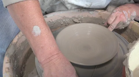 Potter working with clay Video stock 58787469