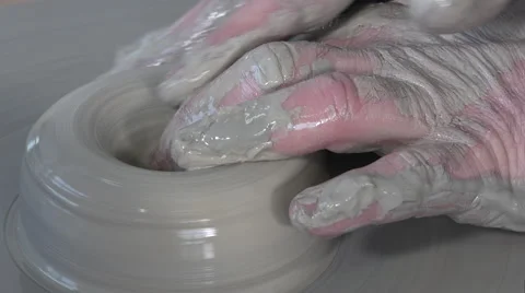 Potter working with clay Video stock 58792749