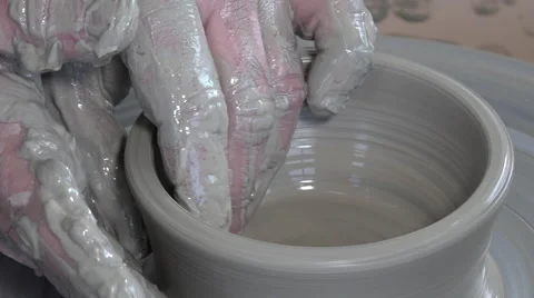 Potter working with clay Video stock 58796371