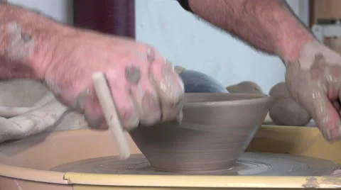 Potter working with clay Video stock 58798102