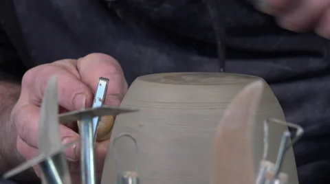Potter working with clay Video stock 58801156