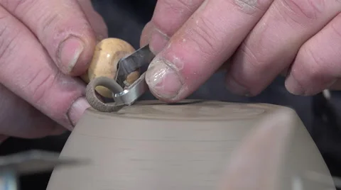 Potter working with clay Video stock 58801351