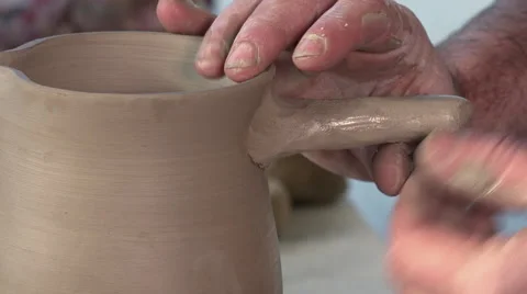 Potter working with clay Video stock 58801850