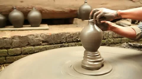 Potter's hands Stock Footage 24636475