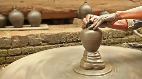 Potter's hands Stock Footage 24636755