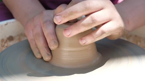 Potters hands at work close up Stock Footage 220587107