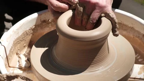 Potters hands at work close up Stock Footage 220587180