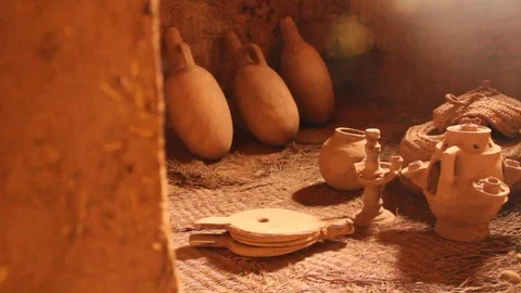 Pottery in Ait-Ben-Haddou Stock Footage