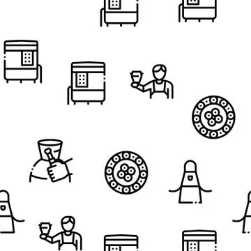 Pottery And Ceramics Seamless Pattern Vector Stock Illustration