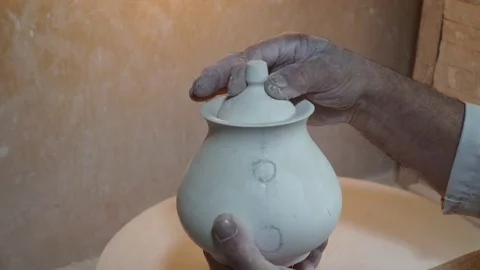 Pottery and porcelain - work progress Stock Footage 82627060