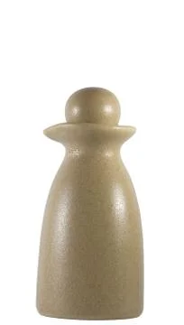Pottery ceramic brown bottle. Stock Photos