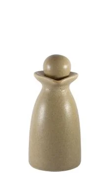 Pottery ceramic brown bottle. Stock Photos