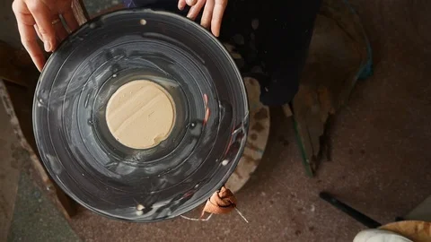 Pottery Circle. Potter. Handmade Stock Footage 102306004
