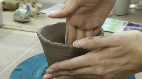Pottery class, working with clay. 動画素材 24464716