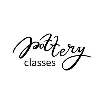 Pottery classes lettering Illustrazione stock