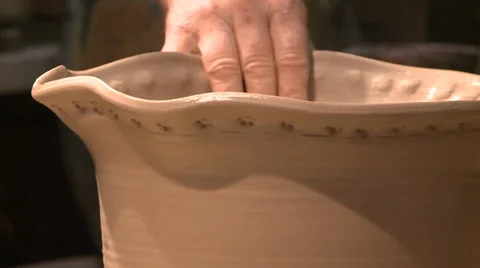 Pottery clay art working wheel creating ceramic artwork HD high definition 1080 Stock-Footage 33921183