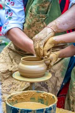 Pottery craftsmanship Stock Photos