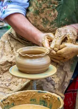 Pottery craftsmanship Stock Photos