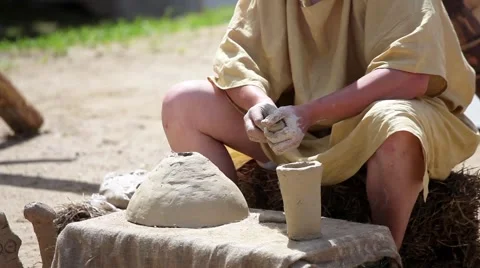 Pottery creation process, handmade Stock Footage 51923584