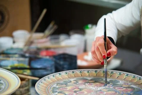 Pottery decorating Stock Photos