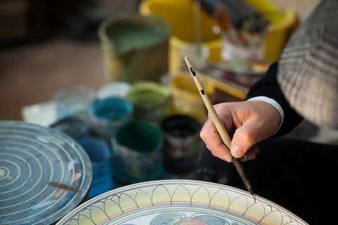 Pottery decorating Stock Photos